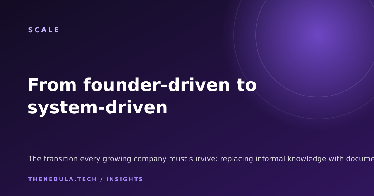 From founder-driven to system-driven